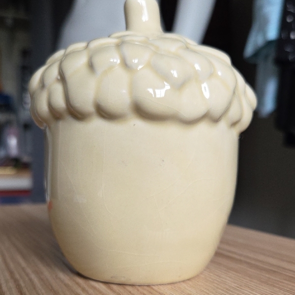Rae Dunn Cream Ceramic "Fall" Acorn Decor w Pink Letters - Picture 4 of 9